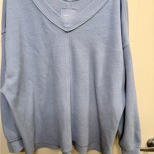 Aerie Light Blue V-Neck Sweater for Women